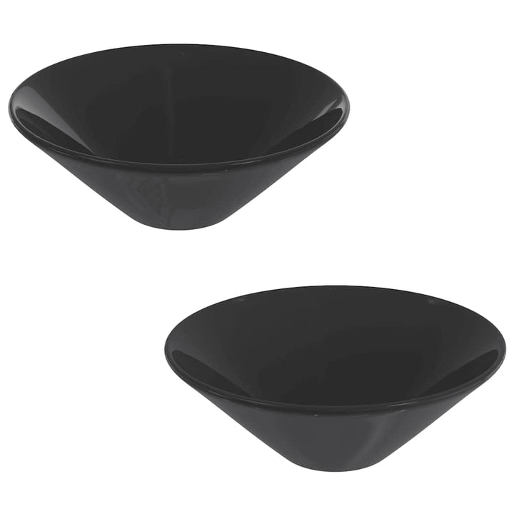 håndvaske 2 stk Ø42x14 cm keramik glans sort