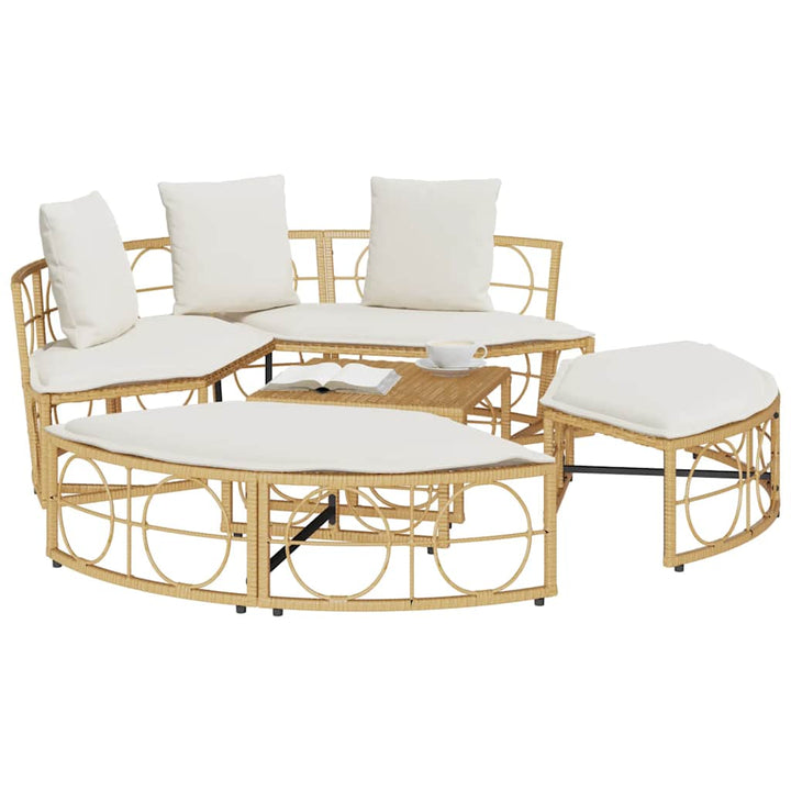 udendørs loungeseng uden tag polyrattan