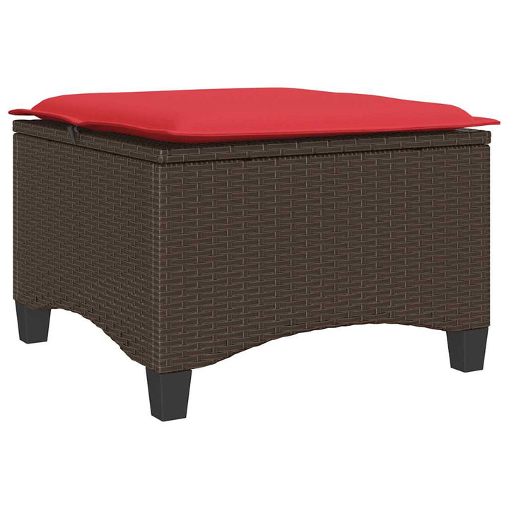 havestole med hynder 2 stk. 55x55x36 cm polyrattan brun