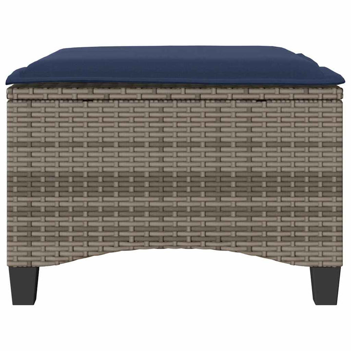 havestole med hynder 2 stk. 55x55x36 cm polyrattan grå