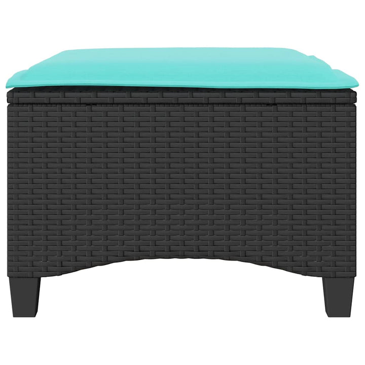 havestole med hynder 2 stk. 55x55x36 cm polyrattan sort