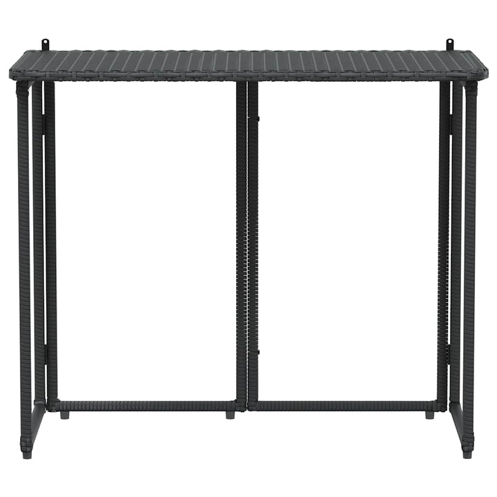 foldbart havebord 90x51x75 cm polyrattan sort