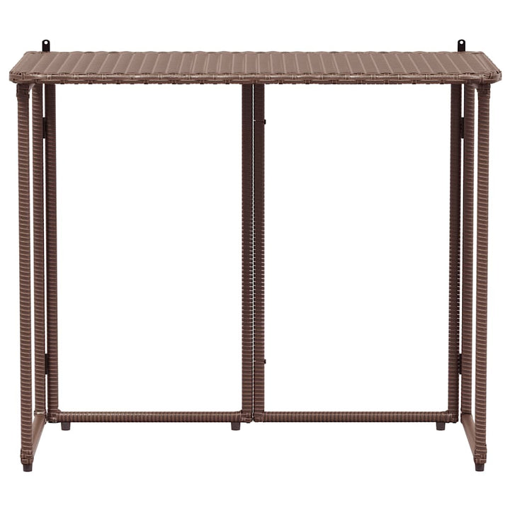 foldbart havebord 90x51x75 cm polyrattan brun