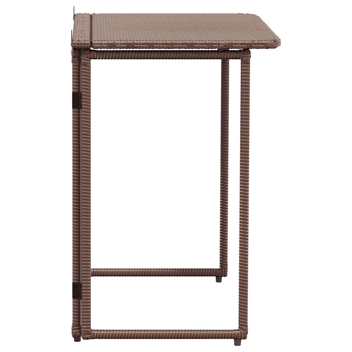 foldbart havebord 90x51x75 cm polyrattan brun