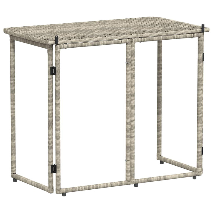 foldbart havebord 90x51x75 cm polyrattan lysegrå