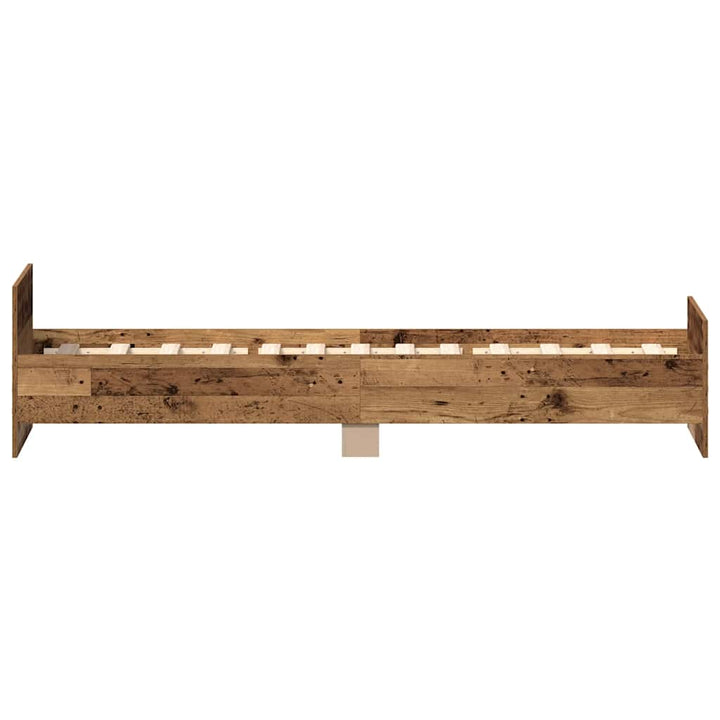 Sengeramme uden madras 90x190cm konstrueret træ antikt træ