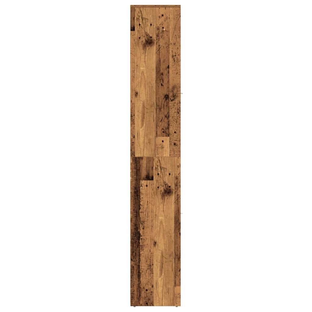 badeværelsesskab 30x30x183,5 cm konstrueret træ antikt træ