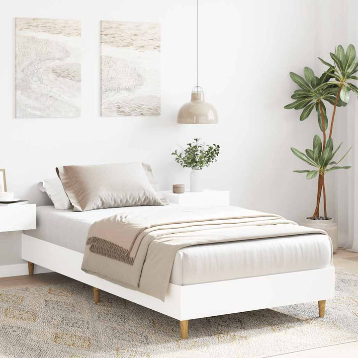 sengeramme uden madras 100x200 cm konstrueret træ hvid