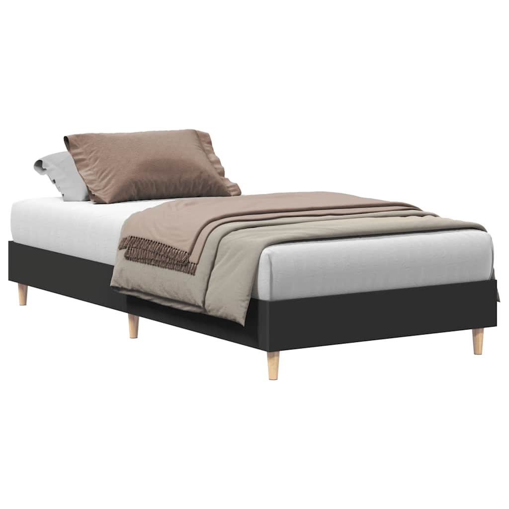 sengeramme uden madras 100x200 cm konstrueret træ sort