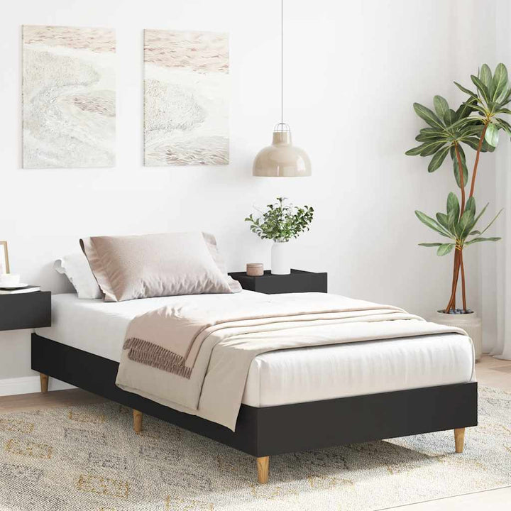 sengeramme uden madras 90x200 cm konstrueret træ sort