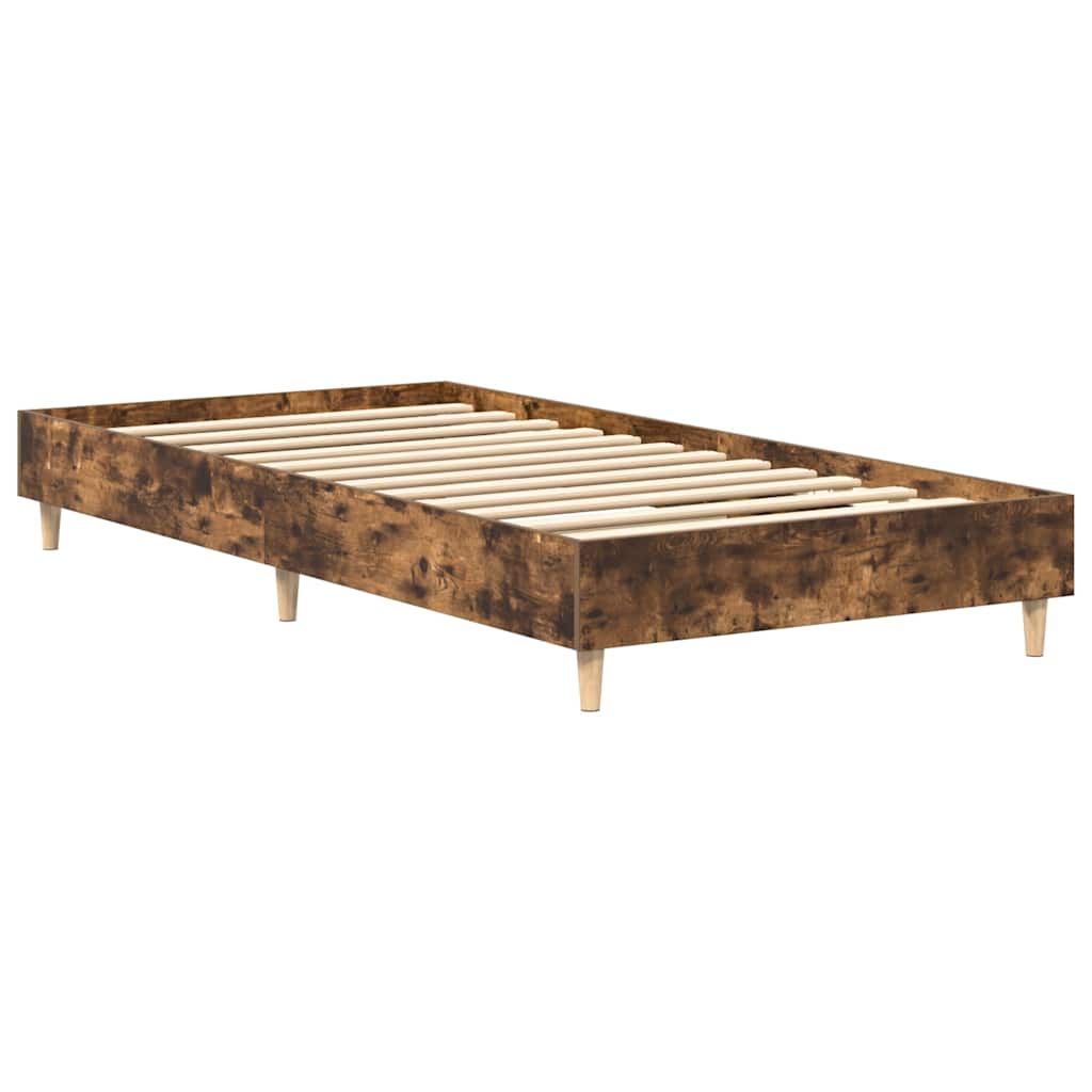 sengestel uden madras 90x200 cm konstrueret træ røget eg
