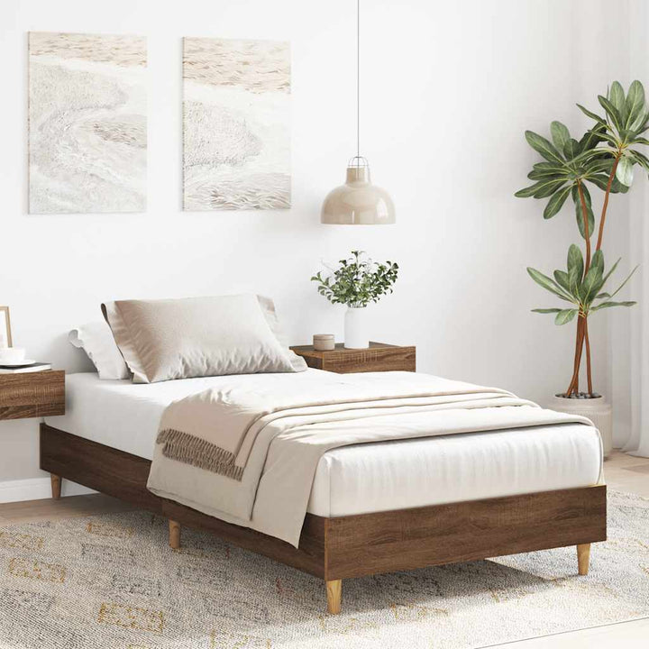 sengestel uden madras 90x200 cm konstrueret træ brunt eg