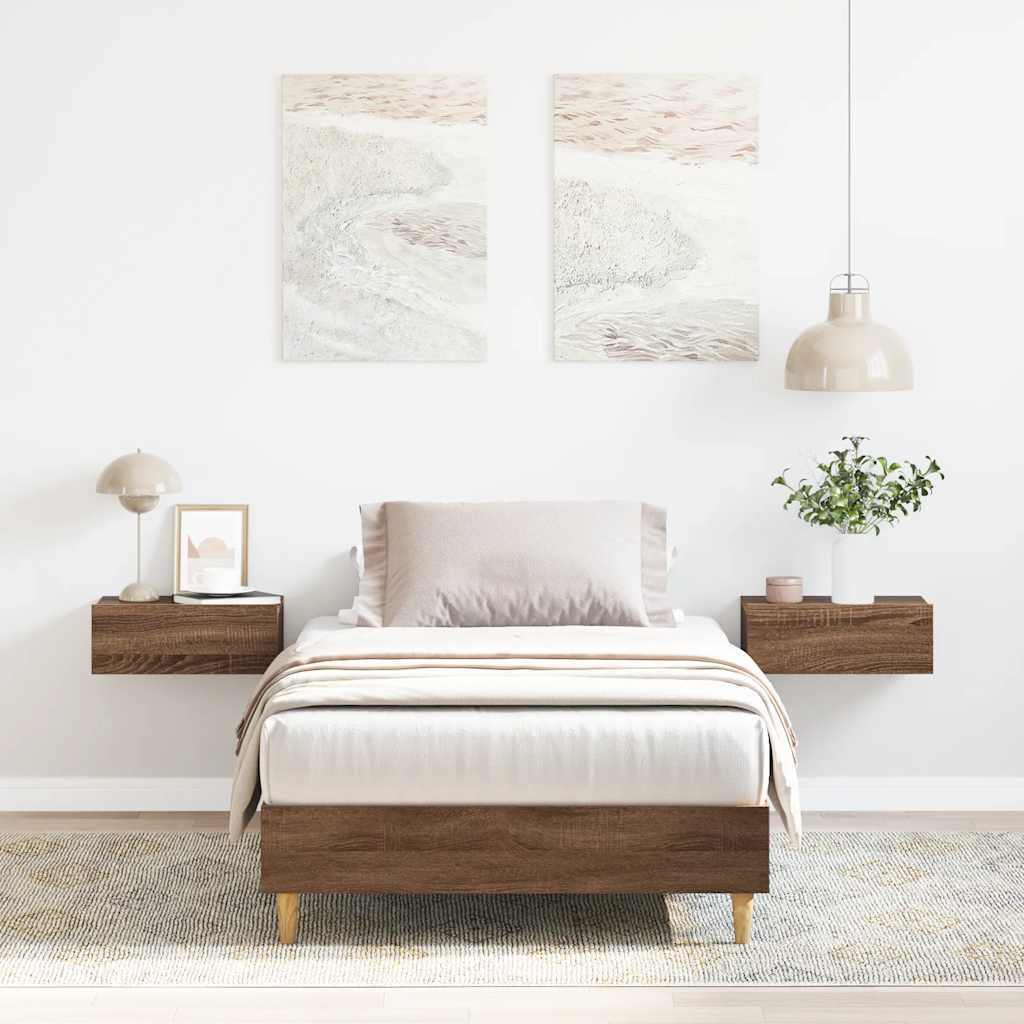sengestel uden madras 90x200 cm konstrueret træ brunt eg