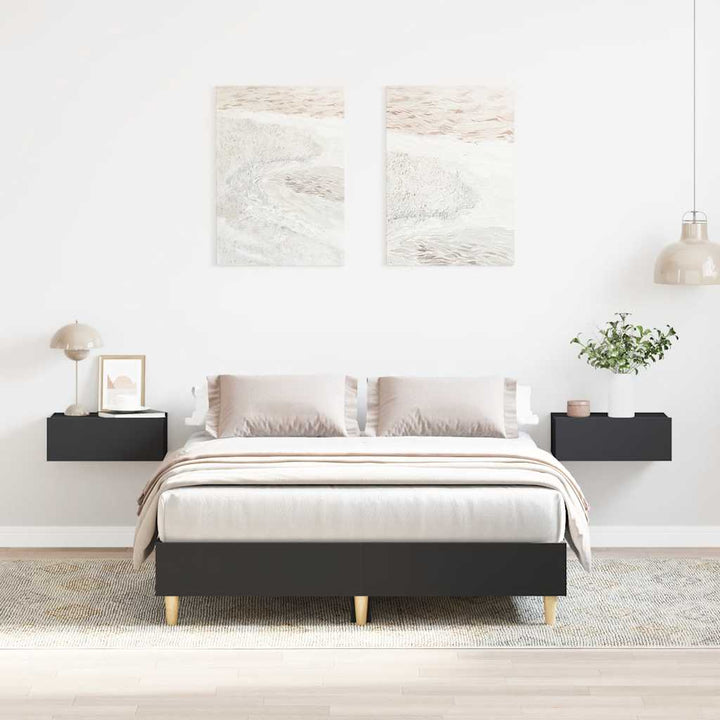 sengestel uden madras 140x190 cm konstrueret træ sort