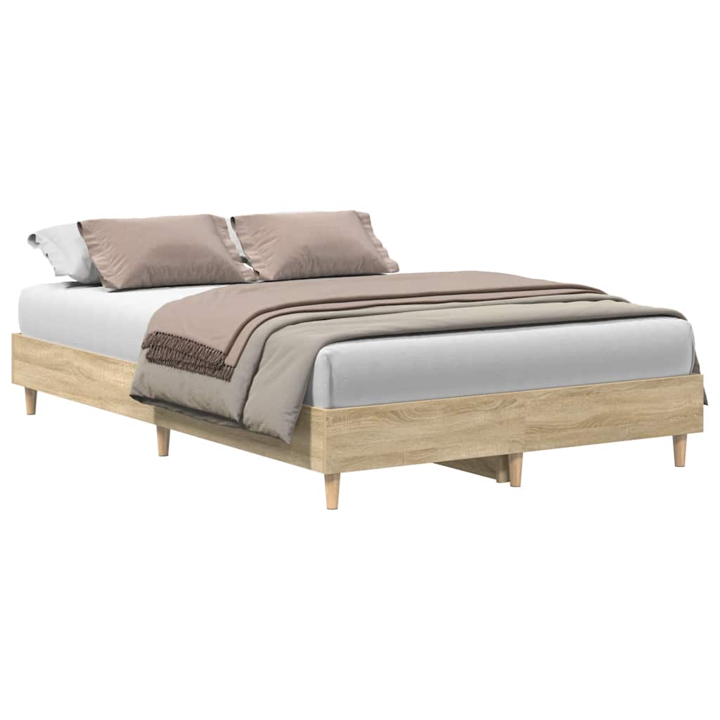 sengestel uden madras 140x190 cm konstrueret træ sonoma-eg