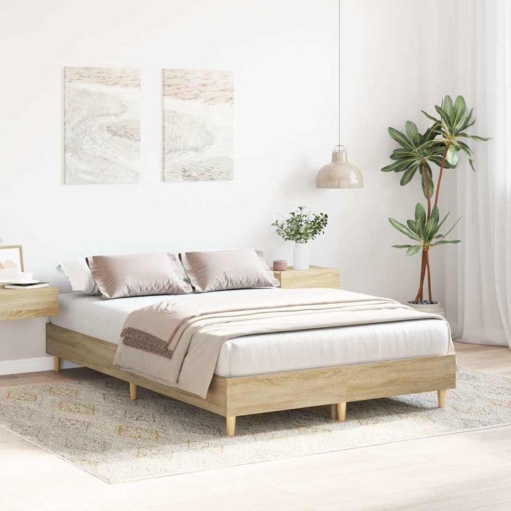 sengestel uden madras 140x190 cm konstrueret træ sonoma-eg