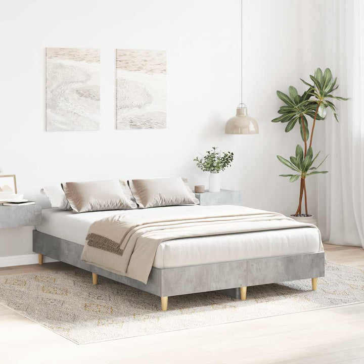 sengestel uden madras 140x190 cm konstrueret træ betongrå