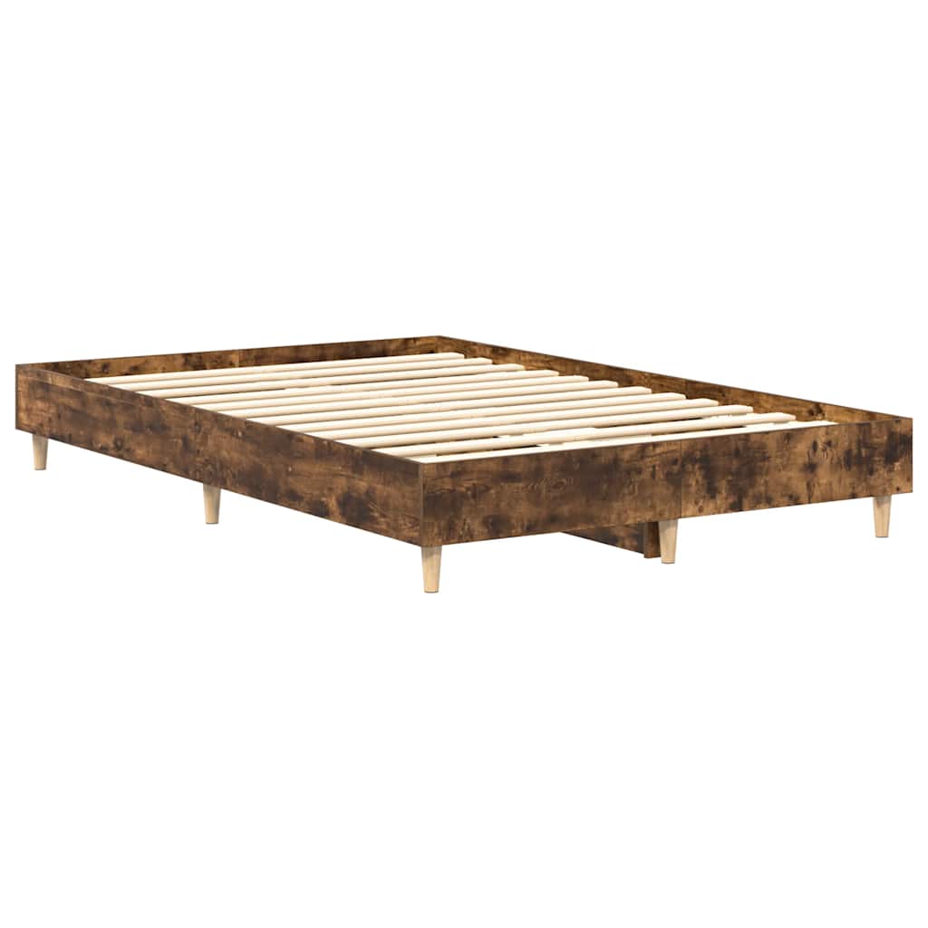 sengestel uden madras 140x190 cm konstrueret træ røget eg
