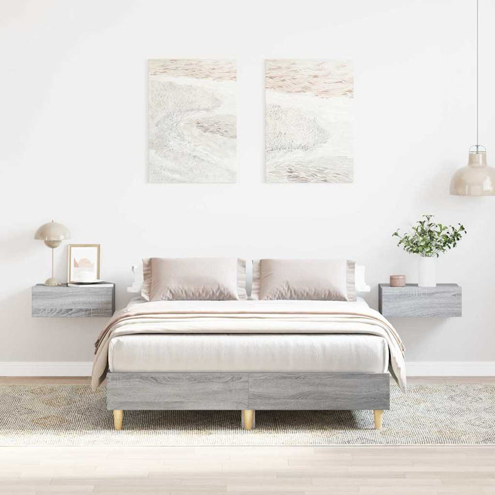 sengestel uden madras 140x190 cm konstrueret træ grå sonoma-eg