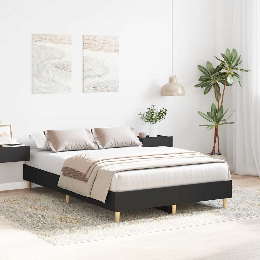 sengestel uden madras 135x190 cm konstrueret træ sort