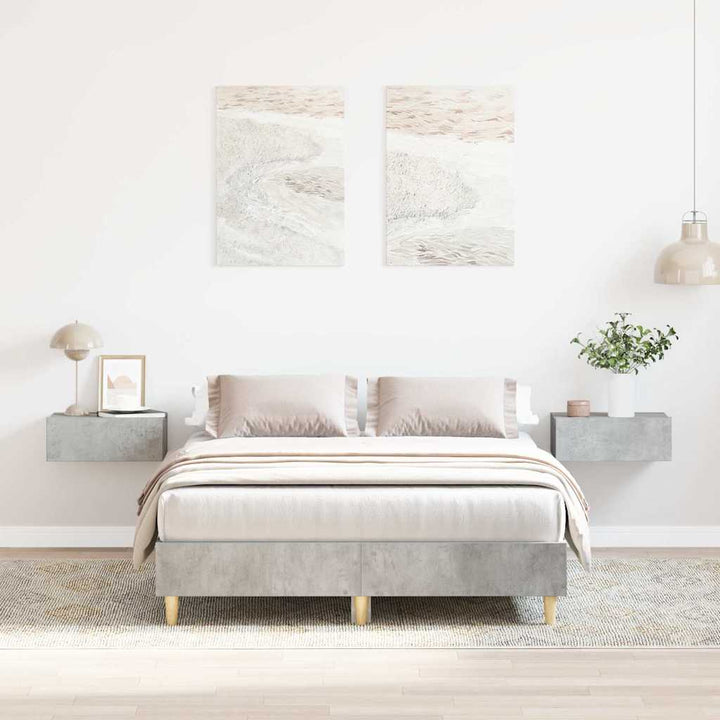 sengestel uden madras 135x190 cm konstrueret træ betongrå
