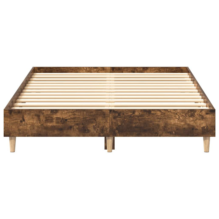sengestel uden madras 135x190 cm konstrueret træ røget eg