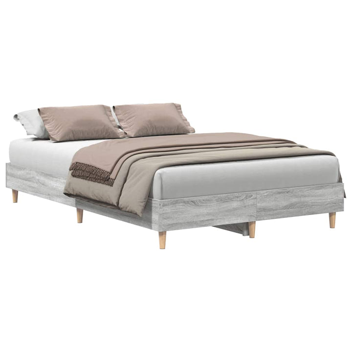 sengestel uden madras 135x190 cm konstrueret træ grå sonoma-eg