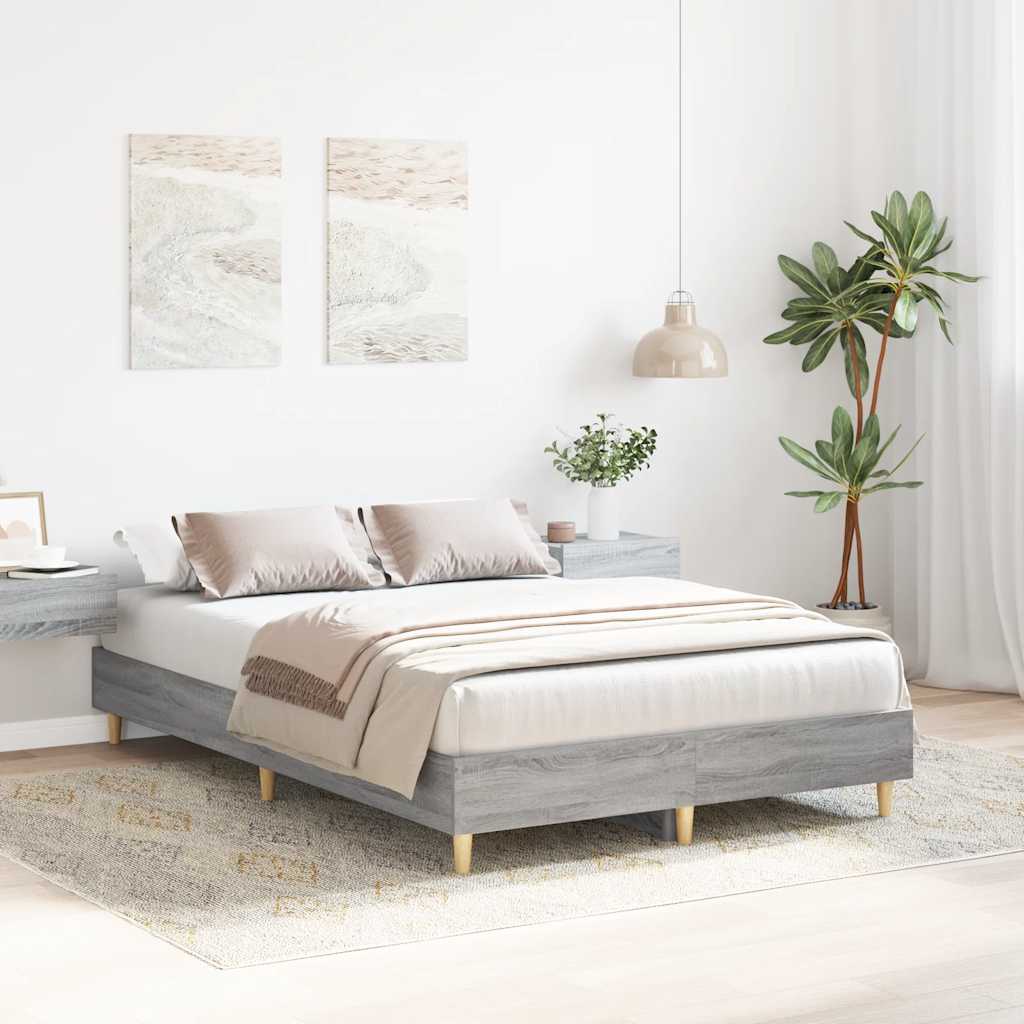 sengestel uden madras 135x190 cm konstrueret træ grå sonoma-eg