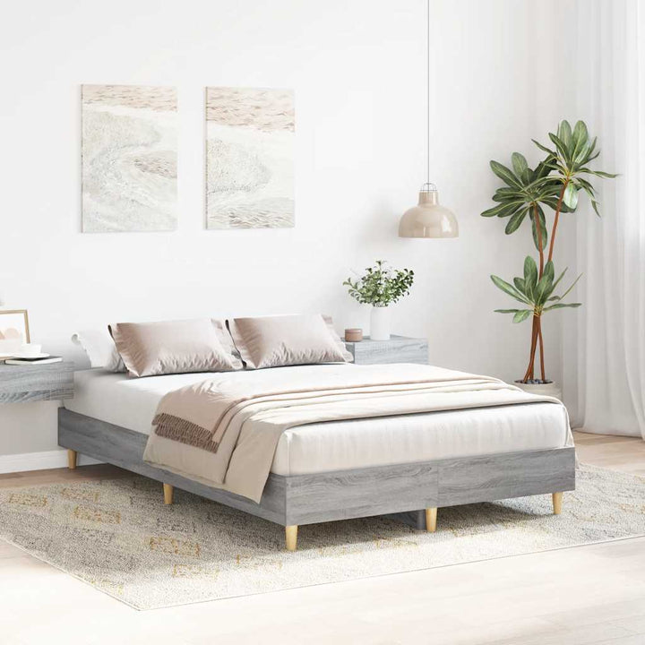 sengestel uden madras 135x190 cm konstrueret træ grå sonoma-eg