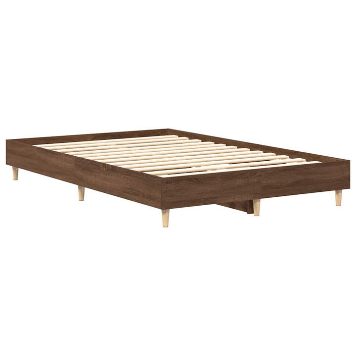 sengestel uden madras 135x190 cm konstrueret træ brun eg