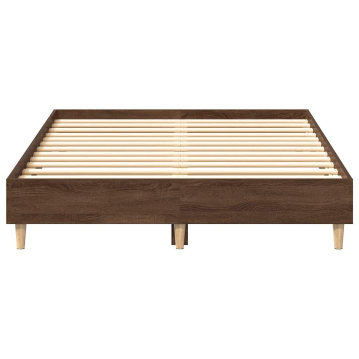 sengestel uden madras 135x190 cm konstrueret træ brun eg