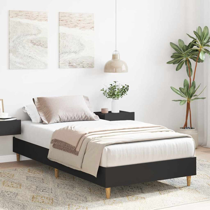 sengestel uden madras 90x190 cm konstrueret træ sort