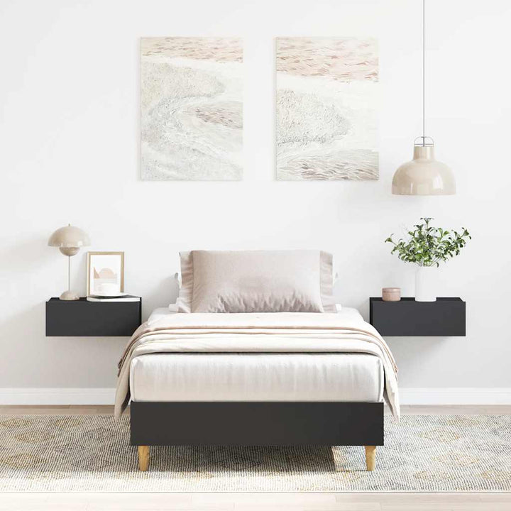 sengestel uden madras 90x190 cm konstrueret træ sort
