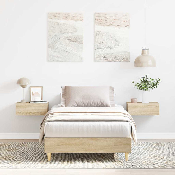 sengestel uden madras 75x190 cm konstrueret træ sonoma-eg