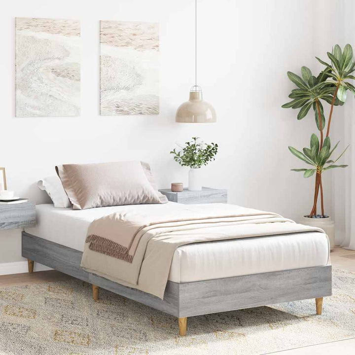 sengestel uden madras 75x190 cm konstrueret træ grå sonoma-eg
