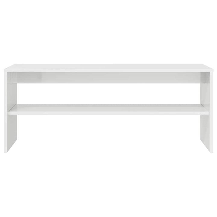 tv-bord 100x40x40 cm konstrueret træ hvid højglans