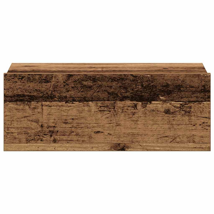 væghængt natbord 40x32x15 cm konstrueret træ gammelt træ-look