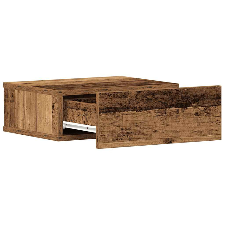 svævende natborde 2 stk. 40x32x15 cm konstrueret træ antikt træ