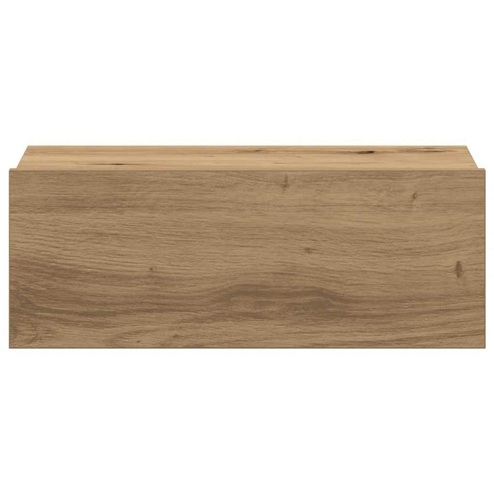 væghængt natbord 40x32x15 cm konstrueret træ kunsteg