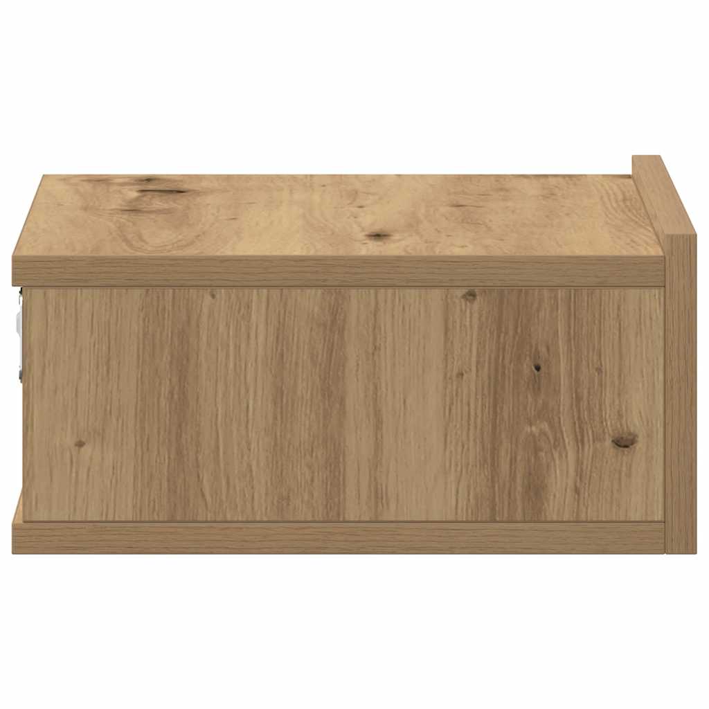 væghængt natbord 40x32x15 cm konstrueret træ kunsteg