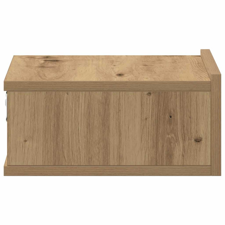 væghængt natbord 40x32x15 cm konstrueret træ kunsteg