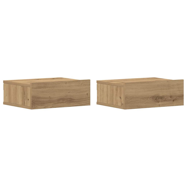 svævende natborde 2 stk. 40x32x15 cm konstrueret træ kunsteg