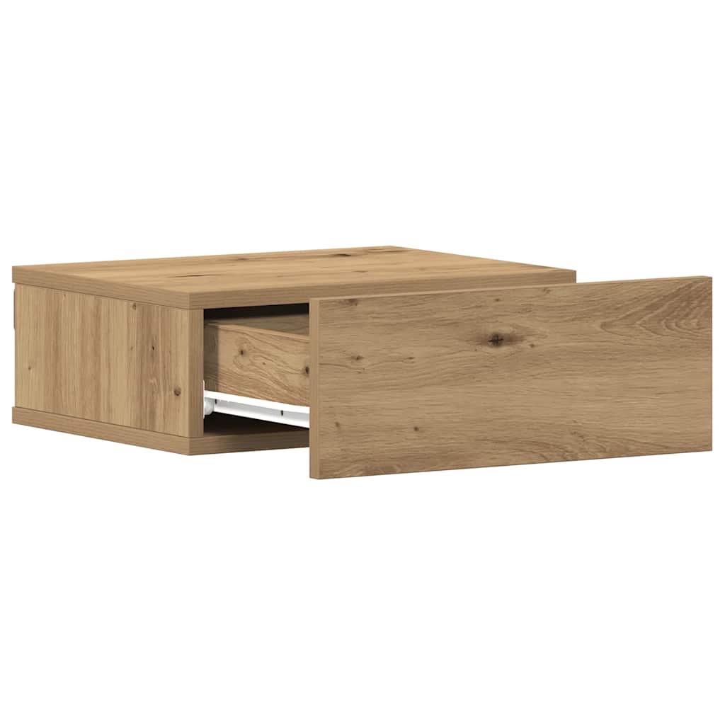 svævende natborde 2 stk. 40x32x15 cm konstrueret træ kunsteg