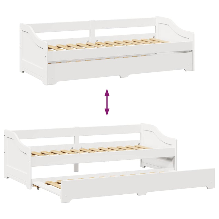 daybed med trusse uden madras IRUN 90x200 cm hvid