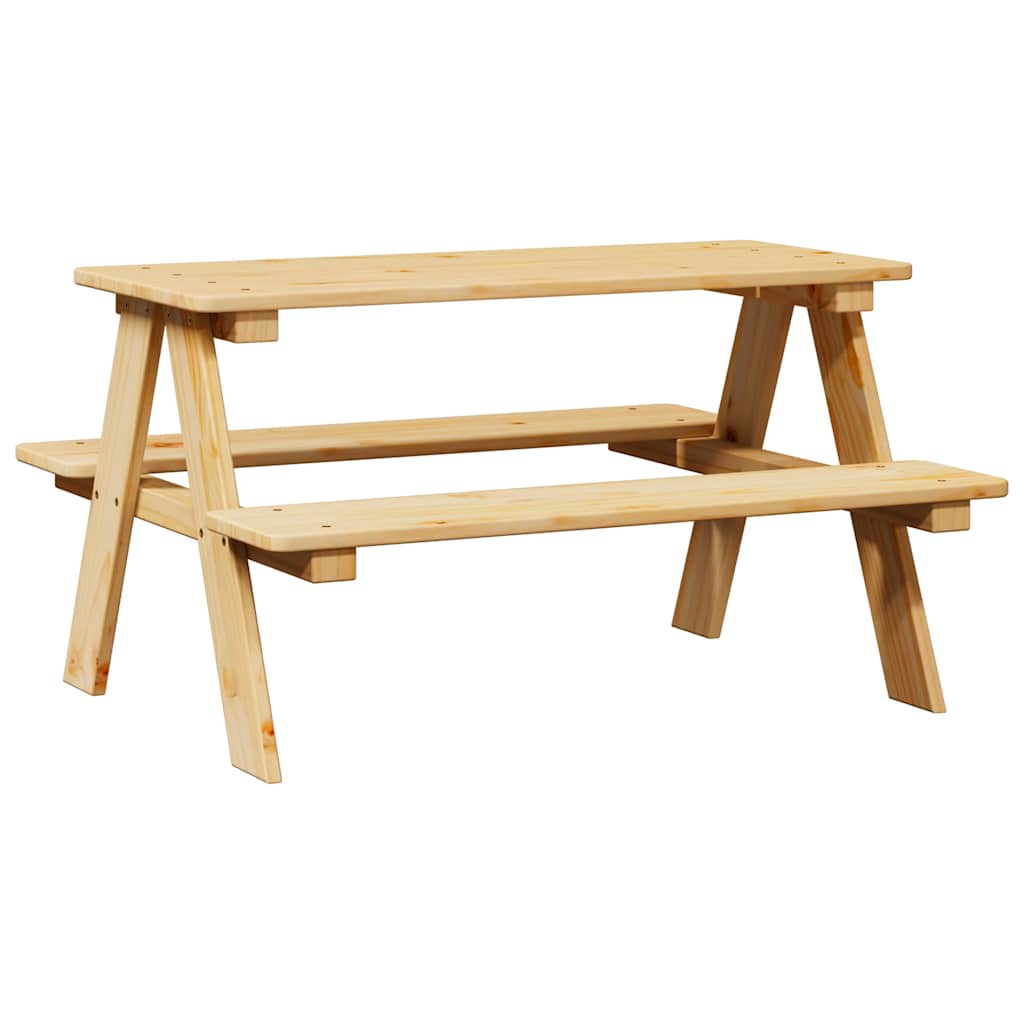børnebord med bænke IRUN 90x79,5x50 cm massivt træ