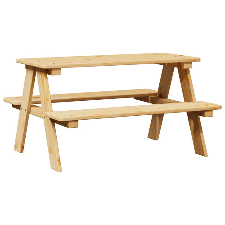 børnebord med bænke IRUN 90x79,5x50 cm massivt træ