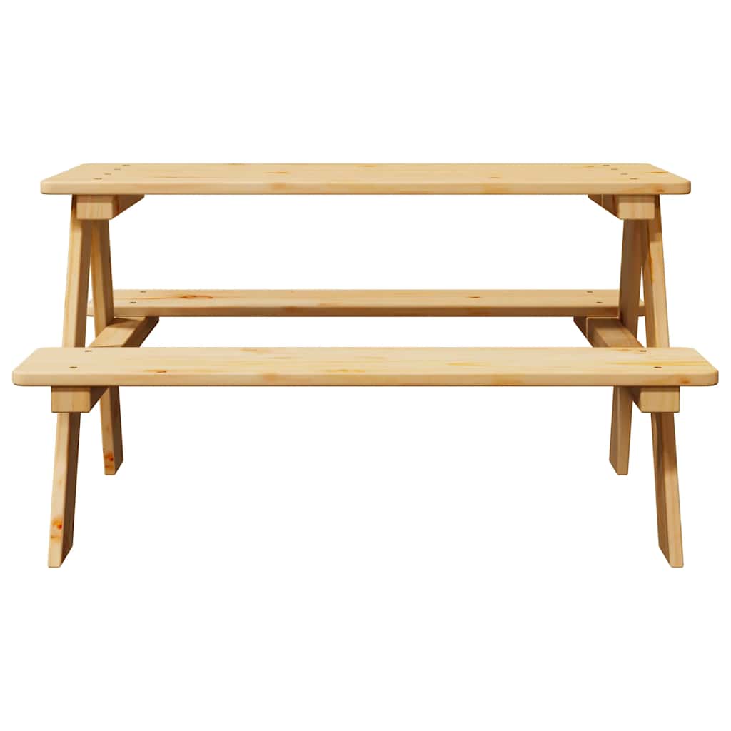 børnebord med bænke IRUN 90x79,5x50 cm massivt træ