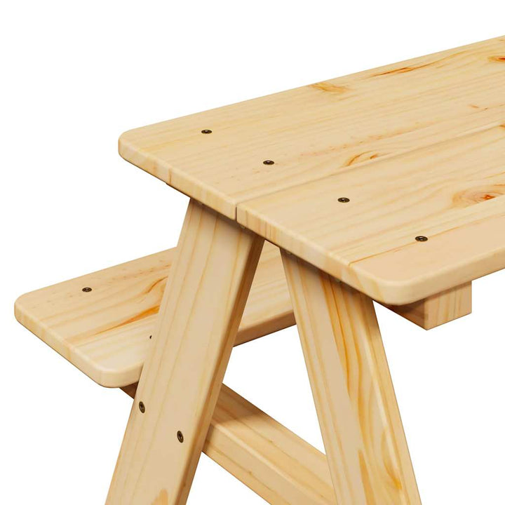 børnebord med bænke IRUN 90x79,5x50 cm massivt træ