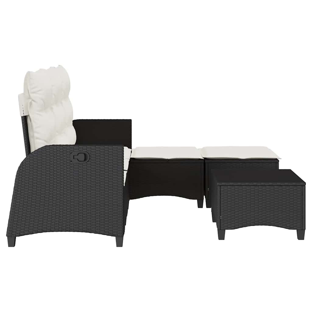 sofasæt til haven 3 dele med hynder L-formet polyrattan sort
