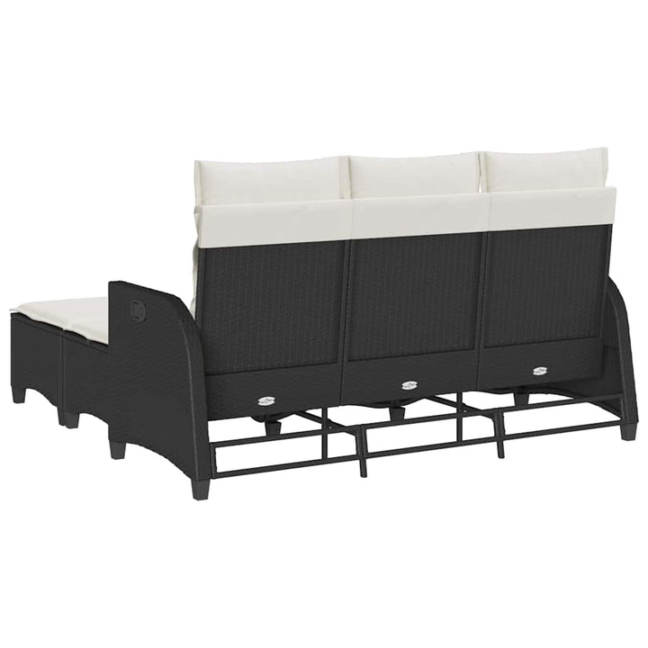 sofasæt til haven 3 dele med hynder L-formet polyrattan sort